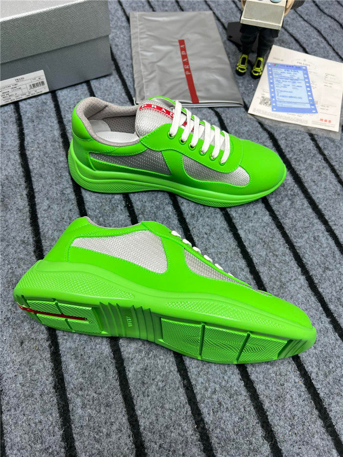 PRADA America's Cup Soft Rubber Apple Silver Sneakers - Green Unisex Streetwear Limited Edition