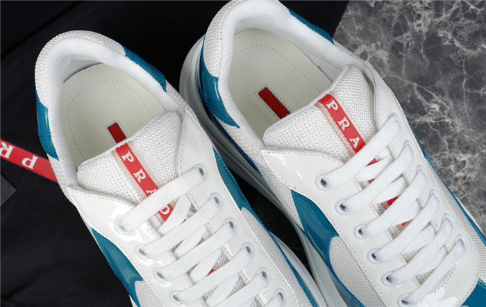 PRADA America's Cup Blue Sneakers - White Unisex Streetwear Limited Edition