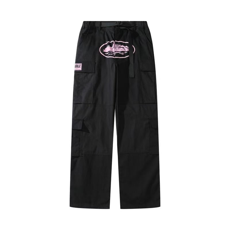 CORTEIZ Guerillaz Cargo Pants Red - - Black Unisex Streetwear Limited Edition - The CORTEIZ GUERILLAZ CARGO PANTS RED/BLACK - REPLICA bring bold streetwear vibes and functional design