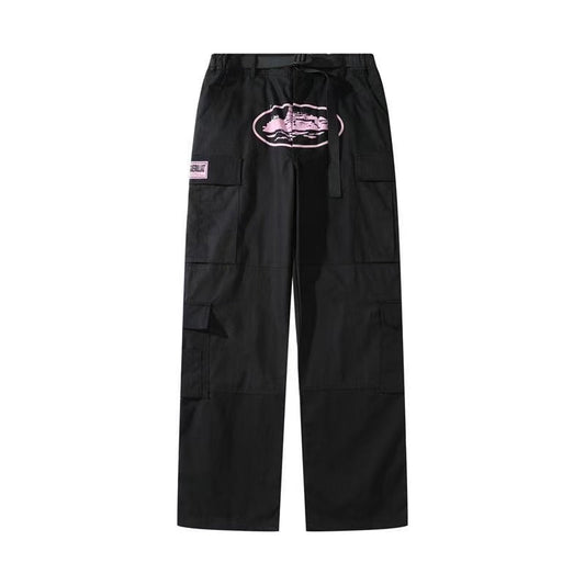 CORTEIZ Guerillaz Cargo Pants Red - - Black Unisex Streetwear Limited Edition - The CORTEIZ GUERILLAZ CARGO PANTS RED/BLACK - REPLICA bring bold streetwear vibes and functional design