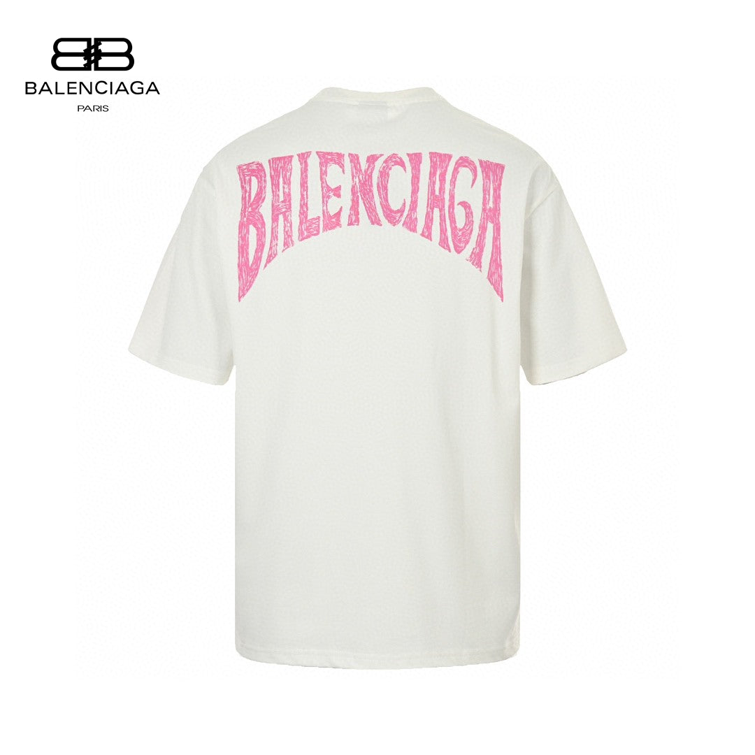 T-shirt blanc Balenciaga avec graphisme Paris.