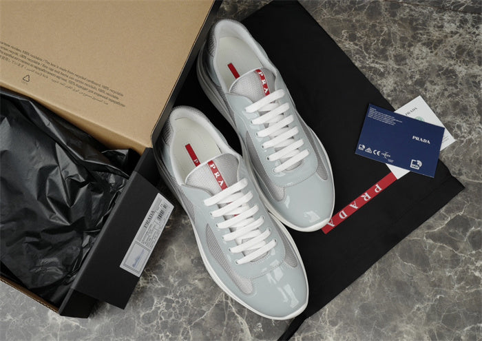 PRADA America's Cup Silver Sneakers - Grey Unisex Streetwear Limited Edition