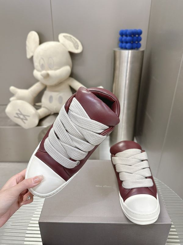 Rick Owens Burgundy Low-top Sneakers - Red Unisex Streetwear Limited Edition - **Rick Owens Burgundy Low-Top Sneakers: A Fusion of Bold Design and Superior Craftsmanship** Introducing the