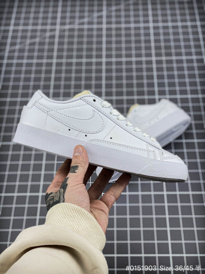 Nike Blazer Low1977 - White Unisex Streetwear Limited Edition - The Nike Blazer Low '1977 Synthetic Leather White offers a clean and modern take on