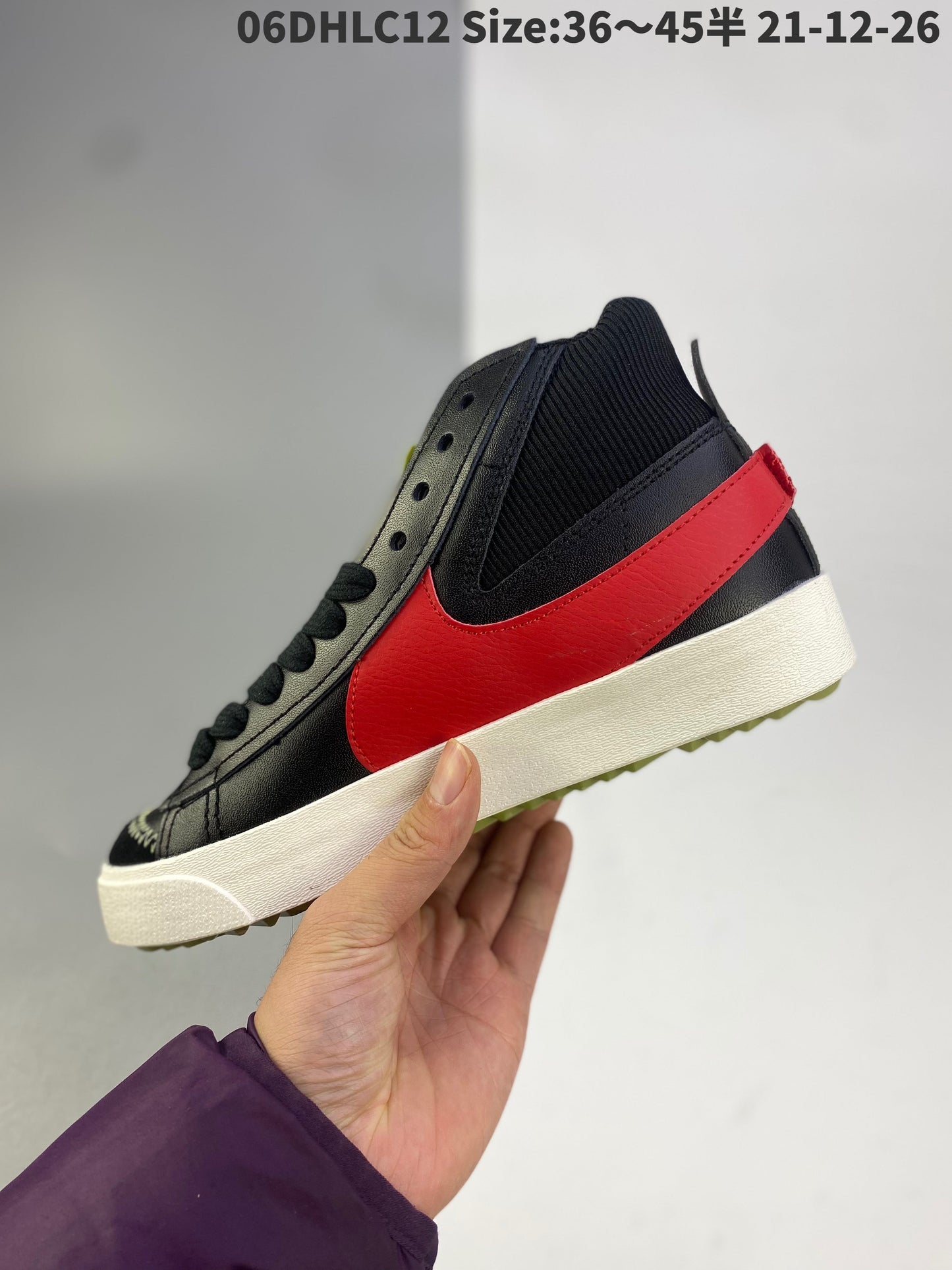 Nike Blazer Mid'1977 Jumbo - Black Unisex Streetwear Limited Edition - The Nike Blazer Mid '1977 Jumbo in Black, Red, and Blue reimagines the classic Blazer