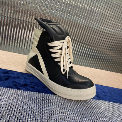 Rick Owens Geobasket Sneakers - And White - Black Unisex Streetwear Limited Edition - ### Rick Owens Geobasket Sneakers - Black and White Introducing the Rick Owens Geobasket Sneakers