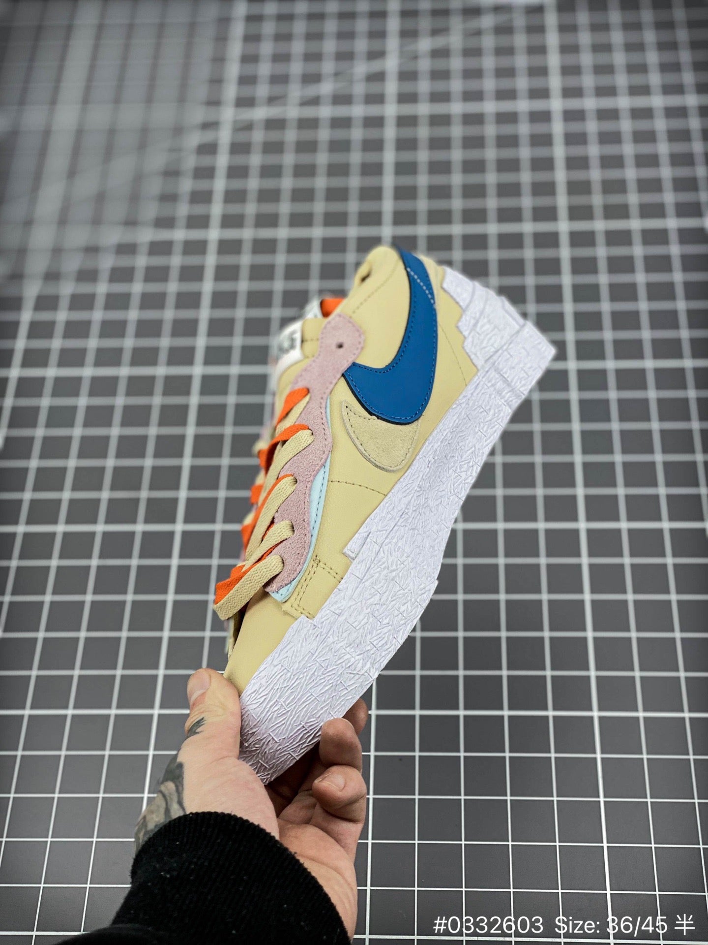 KAWS - Sacai - Nike Blazer - Red Unisex Streetwear Limited Edition - The KAWS x Sacai x Nike Blazer 'Neptune Blue' Yellow Edition delivers a bold fusion