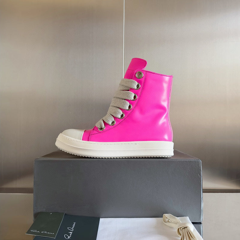 Rick Owens High-top Sneakers - Pink Unisex Streetwear Limited Edition - **Rick Owens Burgundy Low-Top Sneakers: A Fusion of Bold Design and Superior Craftsmanship** Introducing the