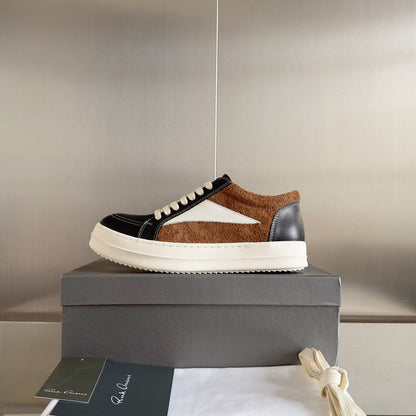Rick Owens And Brown Low-top Sneakers - Black Unisex Streetwear Limited Edition - **Rick Owens Black and Brown Low-Top Sneakers: Timeless Elegance and Premium Craftsmanship** Introducing the Rick