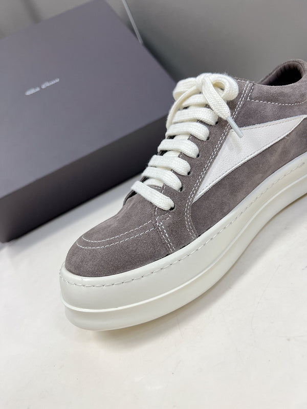 Rick Owens Low-top Sneakers - Suede - Grey Unisex Streetwear Limited Edition - ### Rick Owens Low-Top Sneakers - Grey Suede Introducing the Rick Owens Low-Top Sneakers in