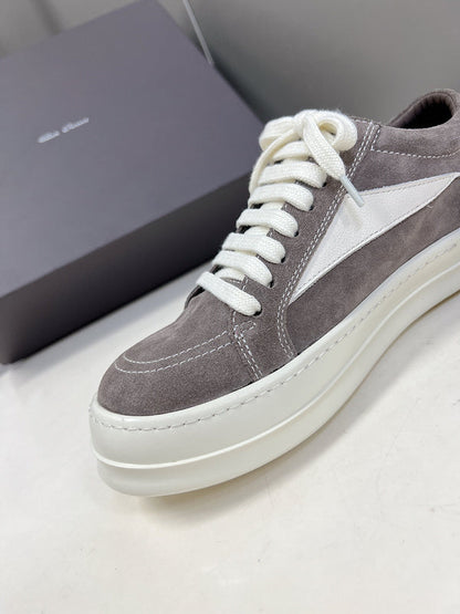 Rick Owens Low-top Sneakers - Suede - Grey Unisex Streetwear Limited Edition - ### Rick Owens Low-Top Sneakers - Grey Suede Introducing the Rick Owens Low-Top Sneakers in