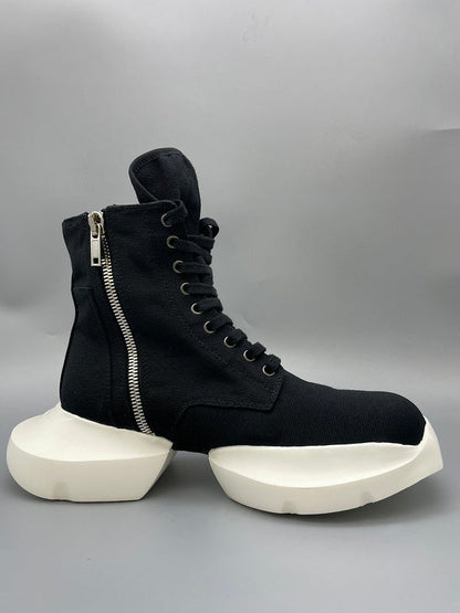 Rick Owens High-top Platform Sneakers - Black Unisex Streetwear Limited Edition - **Rick Owens Black High-Top Platform Sneakers: Futuristic Design and Superior Craftsmanship** Introducing the Rick Owe