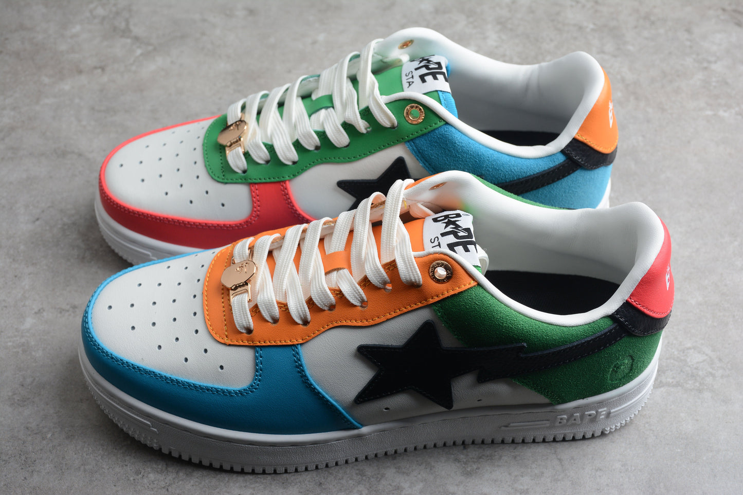 BAPE Sta Multi-color Edition Sneakers - Black Unisex Streetwear Limited Edition - ### BAPE STA Multi-Color Edition Sneakers Elevate your sneaker collection with the BAPE STA Multi-Color