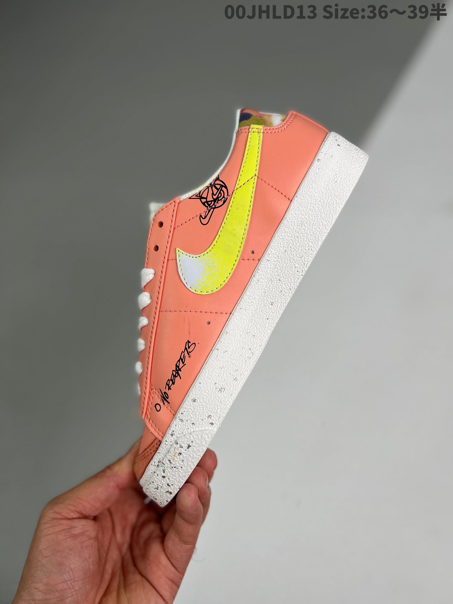 Nike Blazer Low'1977 Swoosh - Red Unisex Streetwear Limited Edition - The Nike Blazer Low '1977 Swoosh' in pink with playful graffiti designs adds a vibrant