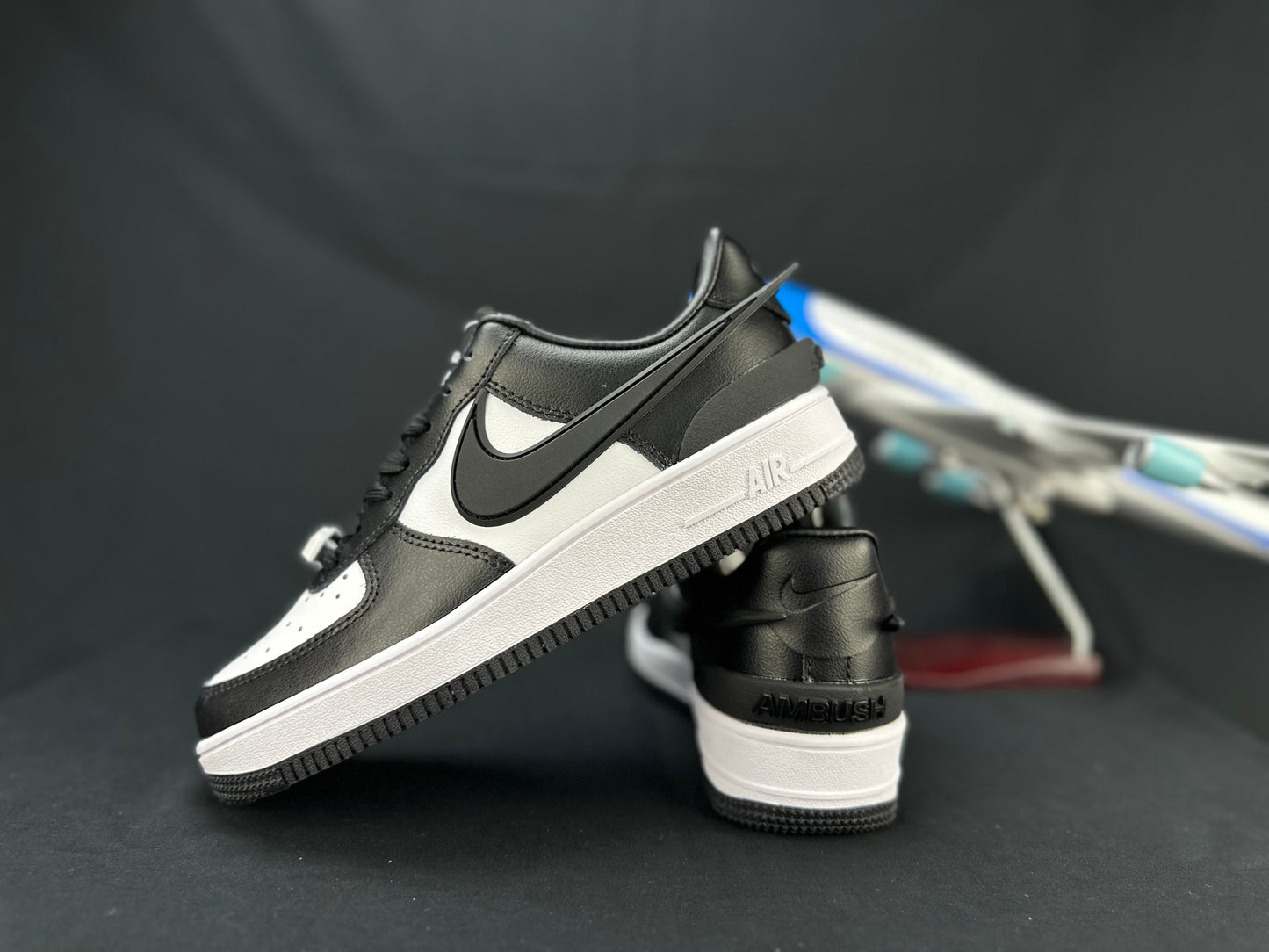 NIKE Air Force 1 'big Swoosh Panda' - Black Unisex Streetwear Limited Edition - **Nike Air Force 1 'Big Swoosh Panda'** The Nike Air Force 1 'Big Swoosh Panda'