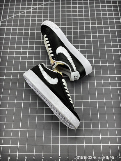The Nike Blazer Low '1977 Vintage - Black Unisex Streetwear Limited Edition - The Nike Blazer Low '1977 Vintage Black and White offers a clean, minimalist take on