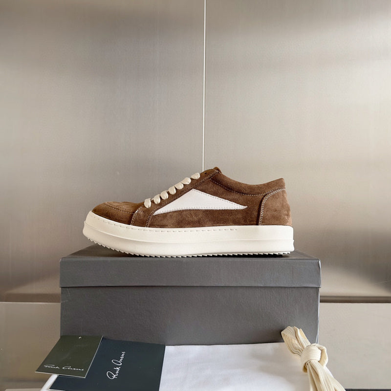 Rick Owens Suede Low-top Sneakers - Brown Unisex Streetwear Limited Edition - **Rick Owens Brown Suede Low-Top Sneakers: Timeless Elegance and Superior Craftsmanship** Introducing the Rick Owens
