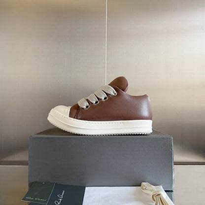 Rick Owens Low-top Sneakers - Brown Unisex Streetwear Limited Edition - **Rick Owens Brown Low-Top Sneakers: Modern Sophistication and Superior Craftsmanship** Introducing the Rick Owens Brown