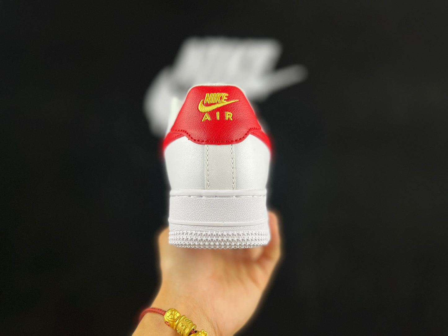 NIKE Air Force 1 'mini Swoosh - Red' - White Unisex Streetwear Limited Edition - **Nike Air Force 1 'Mini Swoosh White/Red'** The Nike Air Force 1 'Mini Swoosh White/Red'