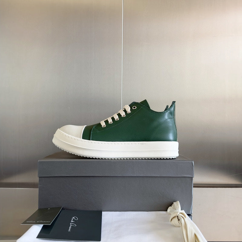Rick Owens Dark Low-top Sneakers - Green Unisex Streetwear Limited Edition - **Rick Owens dark green Low-Top Sneakers: Avant-Garde Elegance and Comfort** Step into the future of