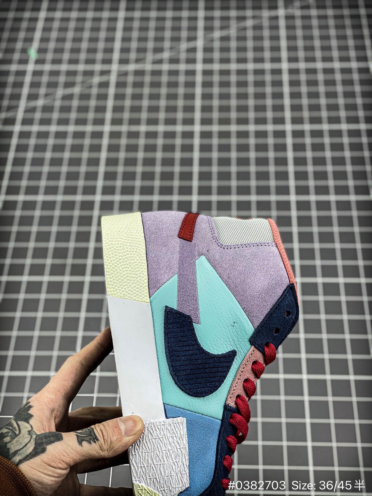 Nike Blazer Mid Prm blue Mosaic Unisex Streetwear Limited Edition - The Nike Blazer Mid PRM 'Blue Mosaic' brings a fresh, artistic twist to the iconic