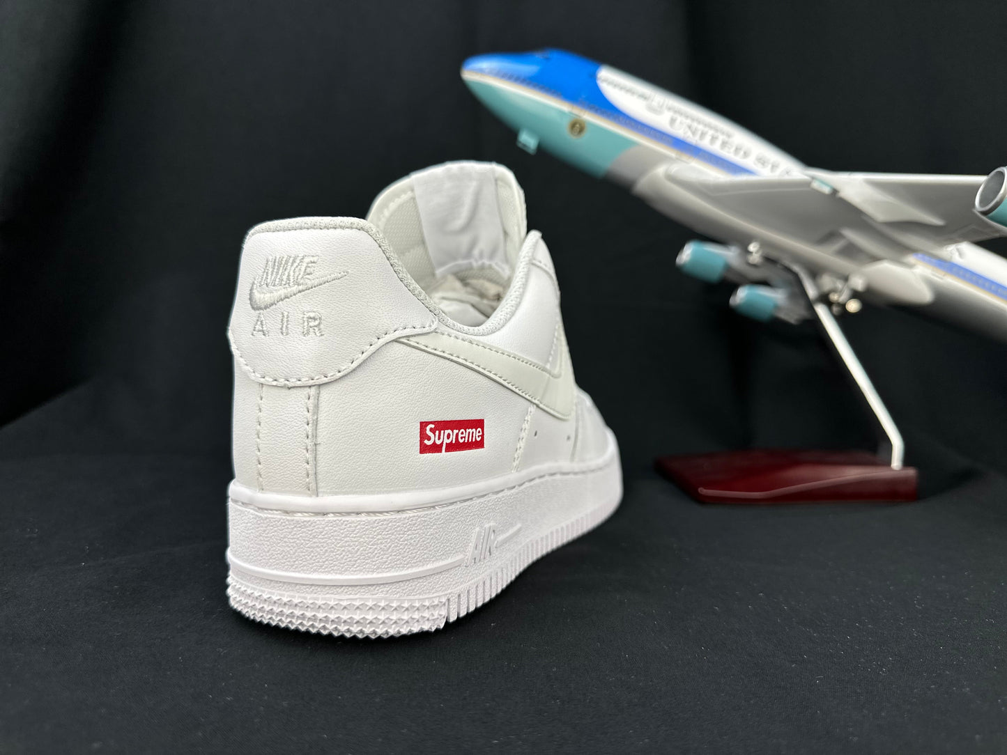 NIKE Air Force 1 Supreme 'white' Unisex Streetwear Limited Edition - **Nike Air Force 1 x Supreme 'White'** The Nike Air Force 1 x Supreme 'White'