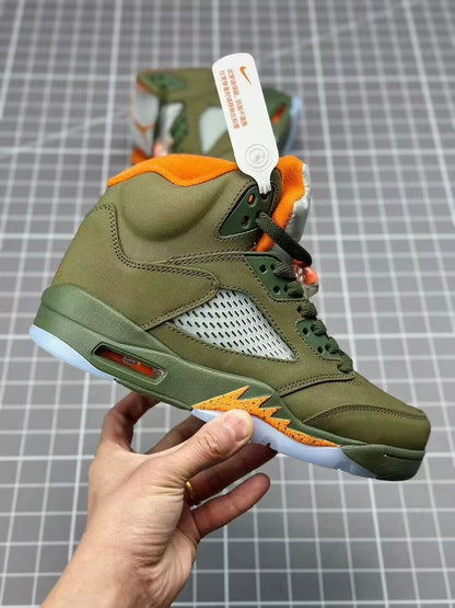 JORDAN 5 olive 2024 Release Info - Black Unisex Streetwear Limited Edition