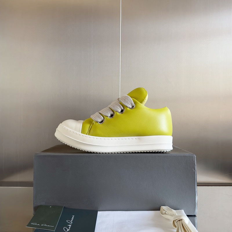 Rick Owens Low-top Sneakers - Yellow Unisex Streetwear Limited Edition - **Rick Owens Yellow Low-Top Sneakers: Bold Vibrancy and Superior Craftsmanship** Introducing the Rick Owens Yellow