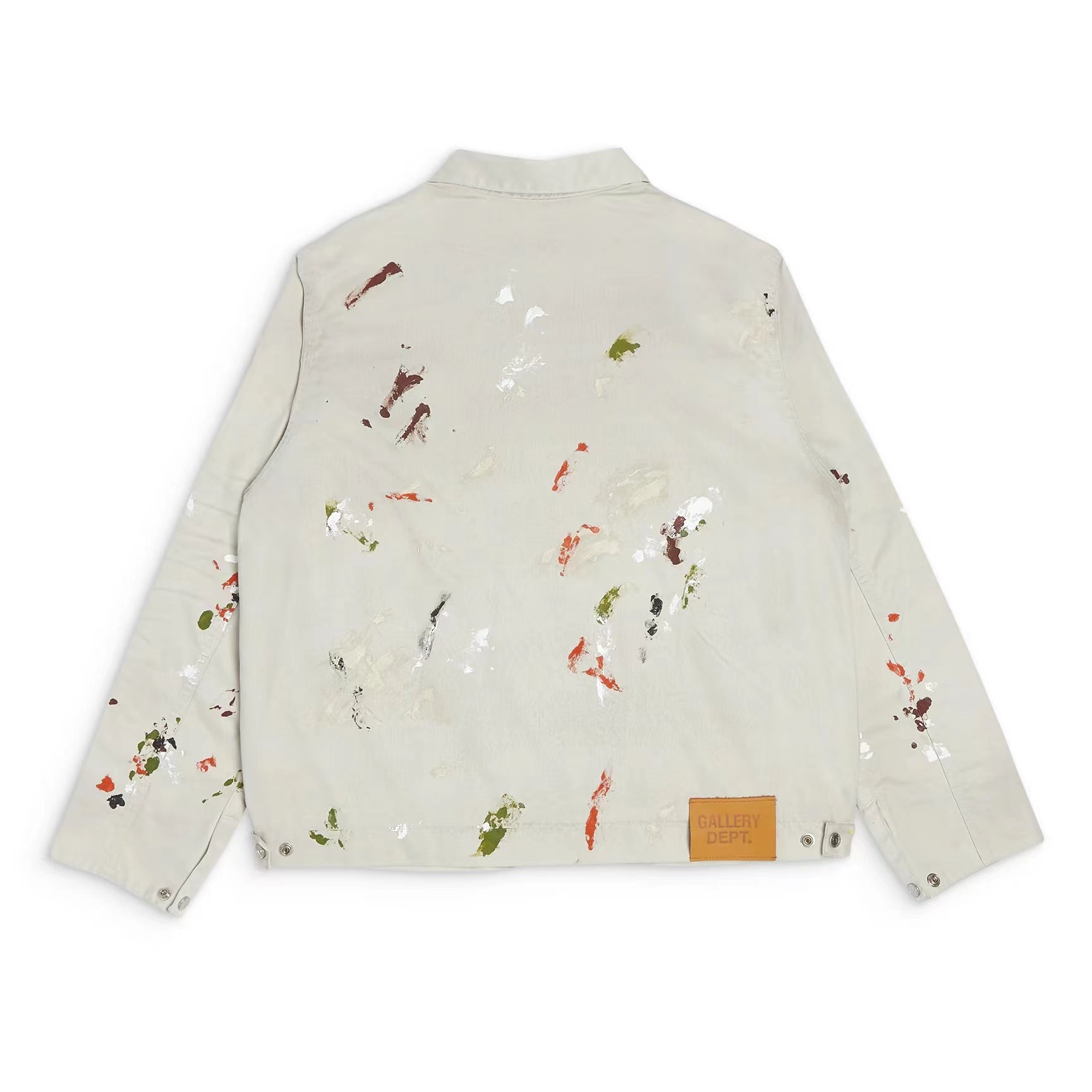 GALLERY Dept Painted Montecito Jacket - Beige Unisex Streetwear Limited Edition - **Gallery Dept. Paint Splatter Jacket: Detailed Product Description** Unveil your artistic side with the Gallery