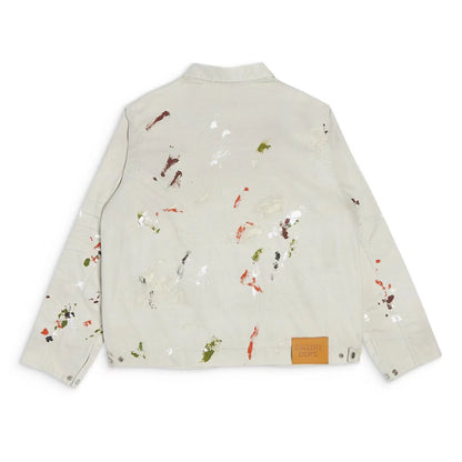 GALLERY Dept Painted Montecito Jacket - Beige Unisex Streetwear Limited Edition - **Gallery Dept. Paint Splatter Jacket: Detailed Product Description** Unveil your artistic side with the Gallery