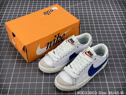 Nike Blazer Low1977 Jumbo - White Unisex Streetwear Limited Edition - The Nike Blazer Low '1977 Jumbo in White and Blue reinvents the classic silhouette with