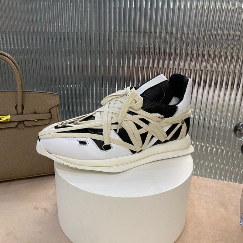 Innovative Wrap-lace Sneakers - Black Unisex Streetwear Limited Edition - **Innovative Wrap-Lace Sneakers** Introducing the ultimate in contemporary sneaker design, these wrap-lace sneakers are crafte