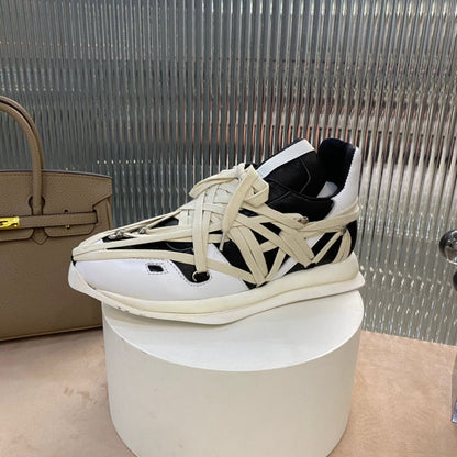 Innovative Wrap-lace Sneakers - Black Unisex Streetwear Limited Edition - **Innovative Wrap-Lace Sneakers** Introducing the ultimate in contemporary sneaker design, these wrap-lace sneakers are crafte