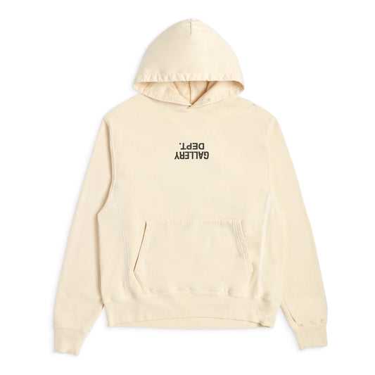 GALLERY Dept. Fucked Up Logo Hoodie - White Unisex Streetwear Limited Edition - **Gallery Dept. Upside Down Logo Hoodie: Detailed Product Description** Elevate your streetwear game with the