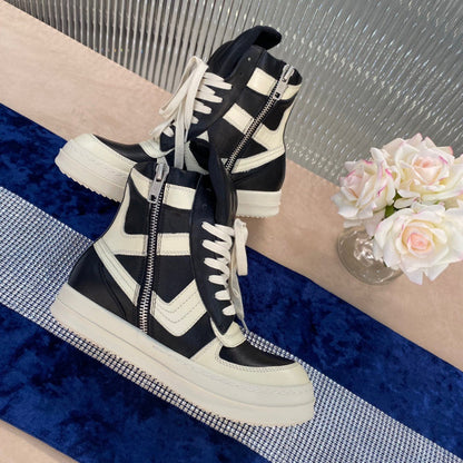 Rick Owens Geobasket Sneakers - And White - Black Unisex Streetwear Limited Edition - ### Rick Owens Geobasket Sneakers - Black and White Introducing the Rick Owens Geobasket Sneakers