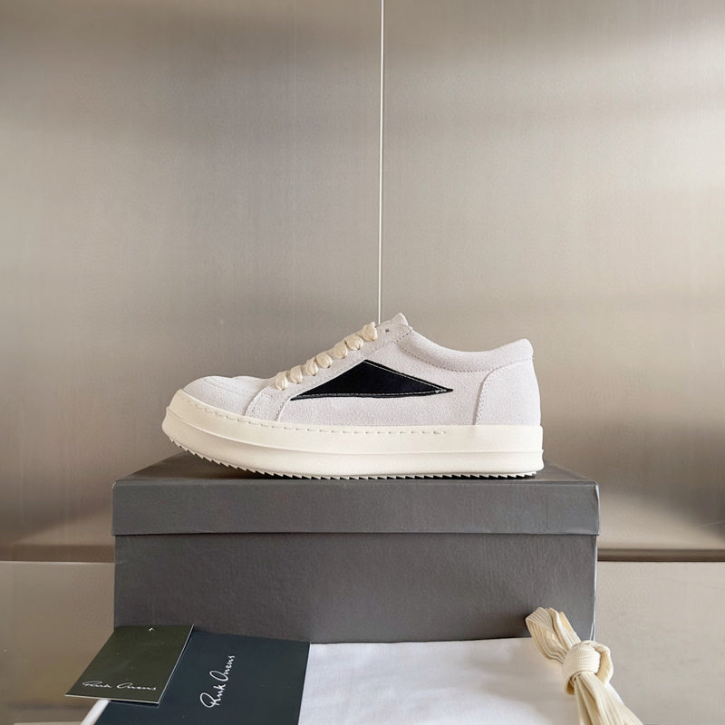 Rick Owens Suede Low-top Sneakers - White Unisex Streetwear Limited Edition - **Rick Owens White Suede Low-Top Sneakers: Timeless Elegance and Superior Craftsmanship** Introducing the Rick Owens