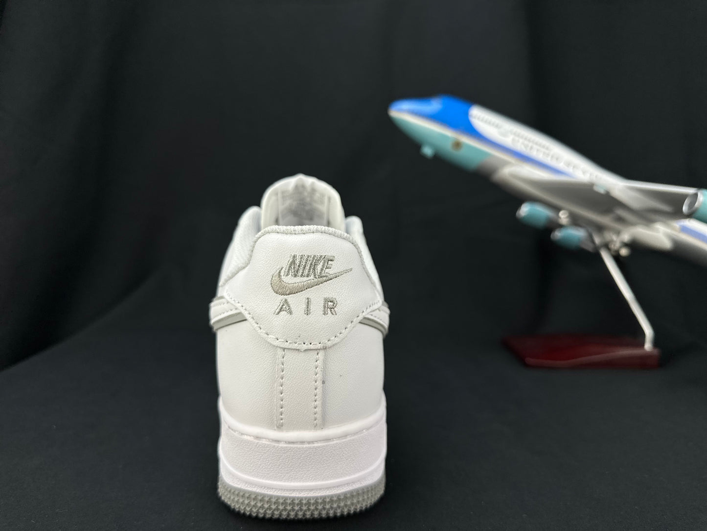 NIKE Air Force 1 'double Swoosh - Grey' - White Unisex Streetwear Limited Edition - **Nike Air Force 1 'Double Swoosh White/Grey'** The Nike Air Force 1 'Double Swoosh White/Grey'