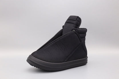 Rick Owens High-top Wrap Sneakers - Black Unisex Streetwear Limited Edition - **Rick Owens Black High-Top Wrap Sneakers: Futuristic Elegance** Elevate your style with the Rick Owens