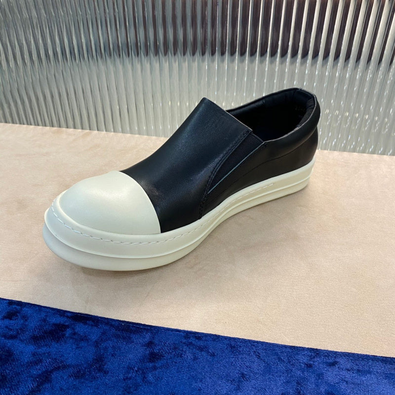 Slip-On Leather Sneakers - Black Unisex Streetwear Limited Edition