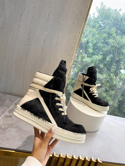 Rick Owens Geobasket Sneakers - Black Pony Hair - outsole - replica sneakers