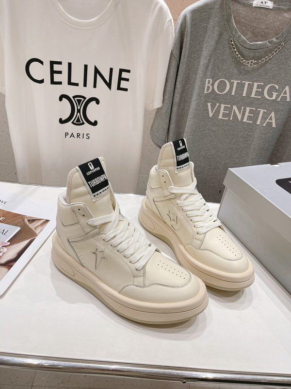 Rick Owens High-top Sneakers - Cream Unisex Streetwear Limited Edition - **Rick Owens Cream High-Top Sneakers: Elevate Your Style with Minimalist Elegance** Discover the perfect fusion