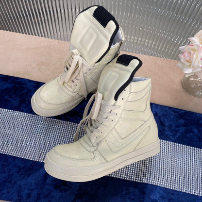 Rick Owens Geobasket Sneakers - - Cream Unisex Streetwear Limited Edition - ### Rick Owens Geobasket Sneakers - Cream Introducing the Rick Owens Geobasket Sneakers in a