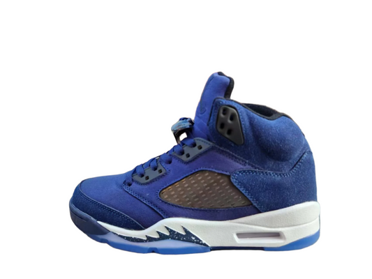 Jordan 5 Blue And - White Unisex Streetwear Limited Edition - Step into a world of sleek style and premium craftsmanship with the Air Jordan 5