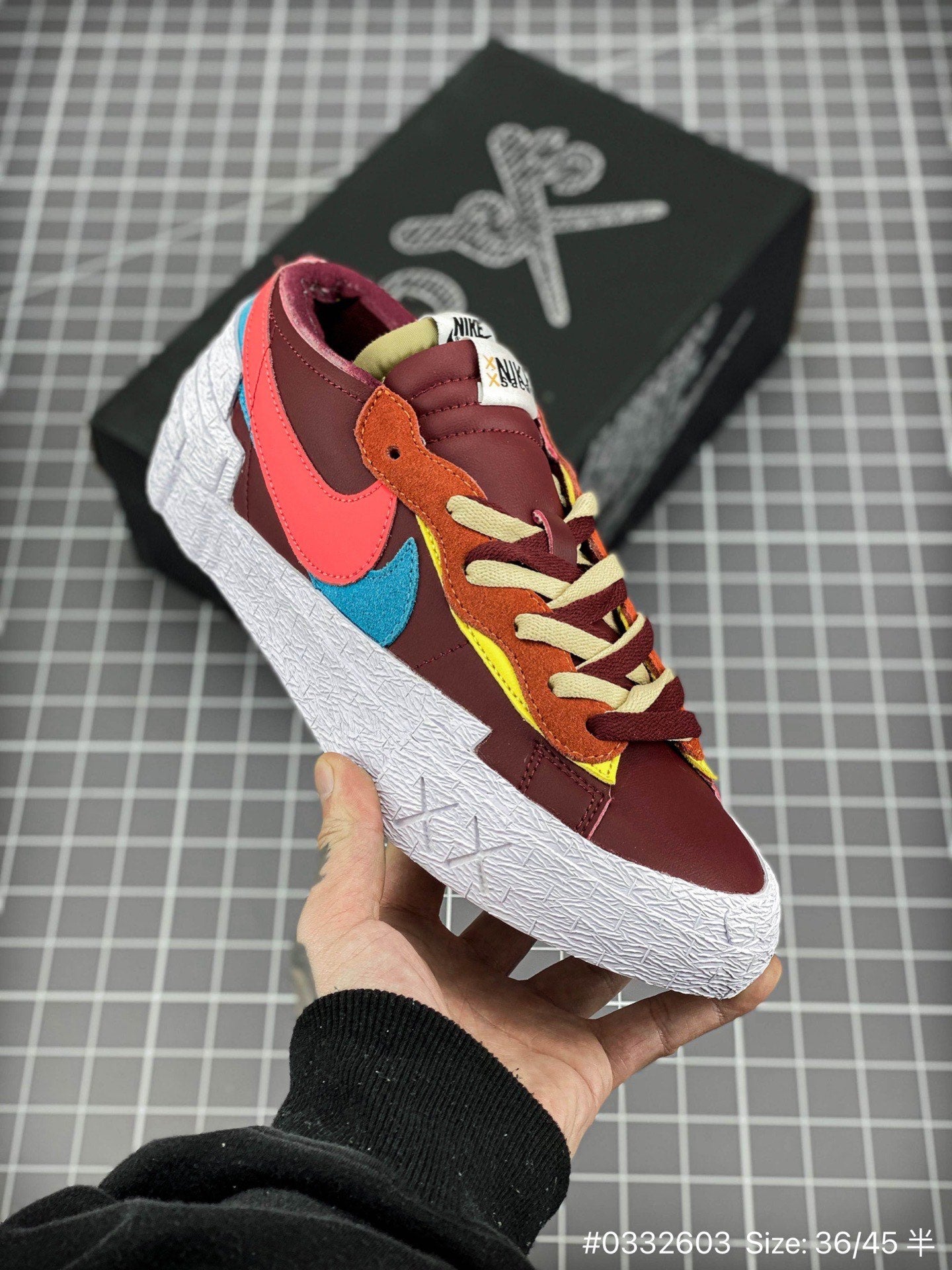 KAWS - Nike Blazer'team Red' Unisex Streetwear Limited Edition - The KAWS x Nike Blazer 'Team Red' delivers an artistic reinterpretation of the classic low-top