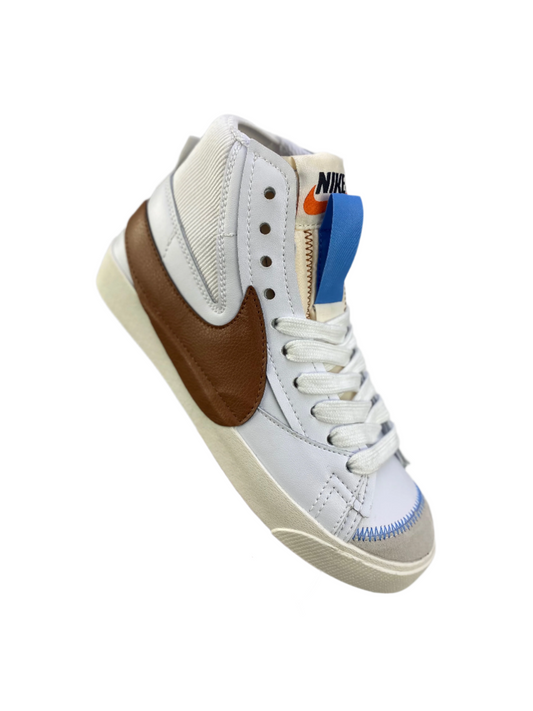 Nike Blazer Mid'1977 Vintage - White Unisex Streetwear Limited Edition - The Nike Blazer Mid '1977 Vintage in Brown brings a refined, earthy tone to the