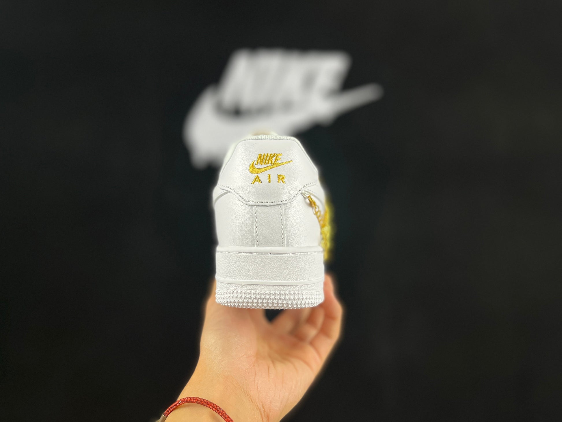 NIKE Air Force 1 Low 'gold Chain' - White Unisex Streetwear Limited Edition - **Nike Air Force 1 Low 'Gold Chain'** The Nike Air Force 1 Low 'Gold Chain'