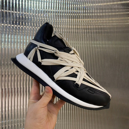 Contemporary Wrap-lace Sneakers - Black Unisex Streetwear Limited Edition - **Contemporary Wrap-Lace Sneakers** Discover the perfect fusion of modern design and unparalleled comfort with these