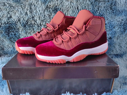JORDAN 11 heiress - Red Unisex Streetwear Limited Edition - The Air Jordan 11 Heiress in Red Velvet is an opulent and eye-catching edition of