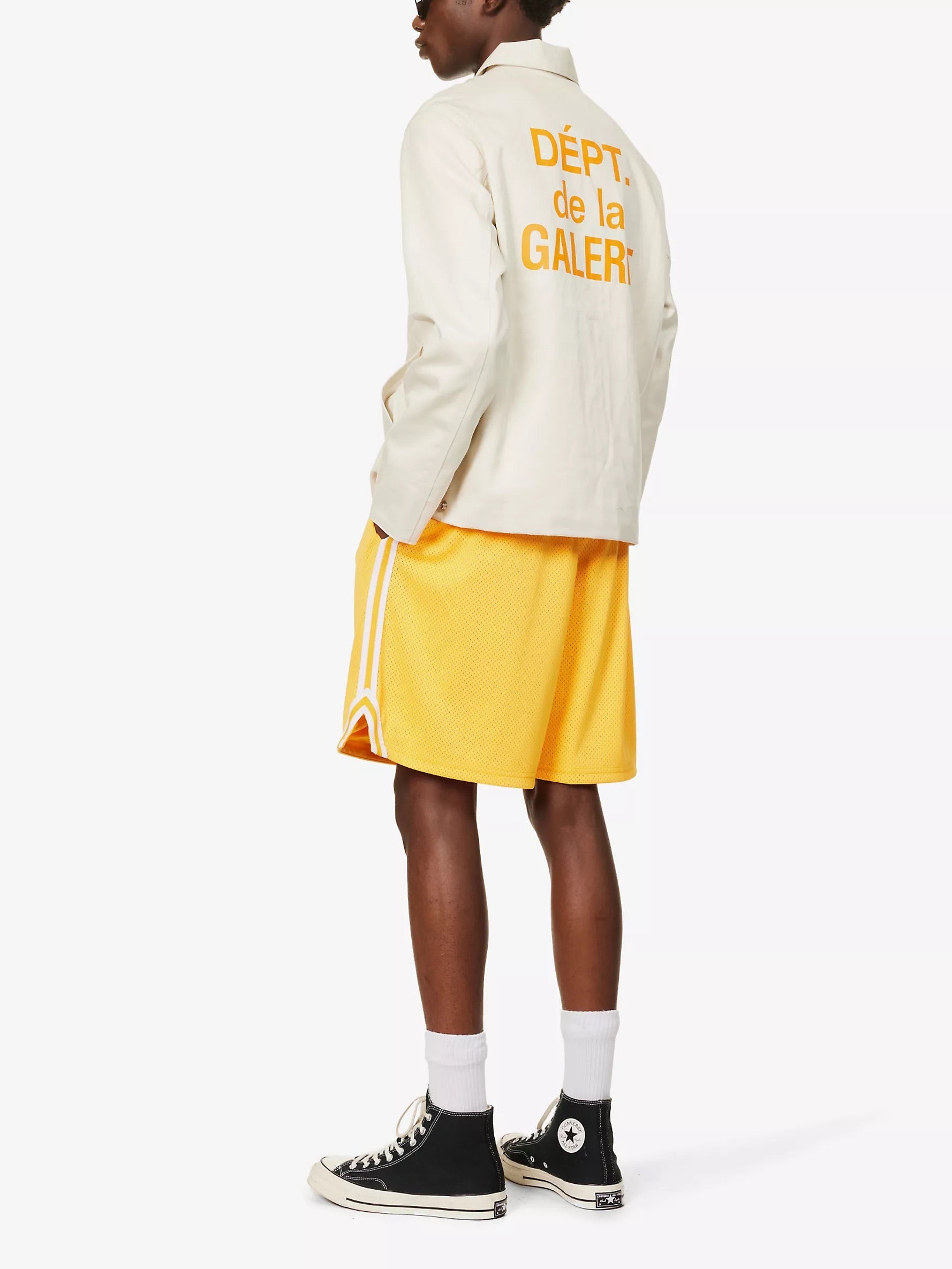 GALLERY Dept. Montecito French Logo Jacket - Red Unisex Streetwear Limited Edition - **Gallery Dept. Coach Jacket: Detailed Product Description** The Gallery Dept. Coach Jacket in beige with