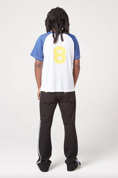 GALLERY Dept Jr High Jersey Jogger Pants - White Unisex Streetwear Limited Edition - **Gallery Dept. 'Property Of' Raglan T-Shirt** Embrace a sporty yet stylish look with the Gallery